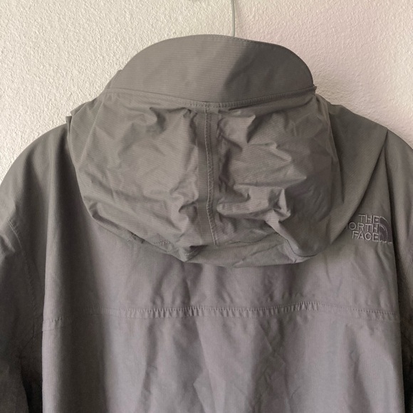The North Face Grey Nylon Polyester Windbreak Waterproof Hood Parka Jacket Sz L - Picture 8 of 16